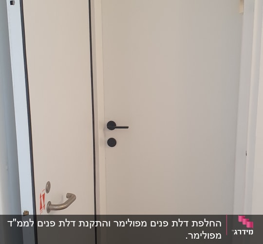 שתי דלתות לבנות עם ידיות שונות